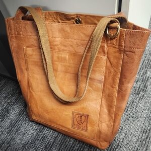 Berliner Brown Leather Tote Bag